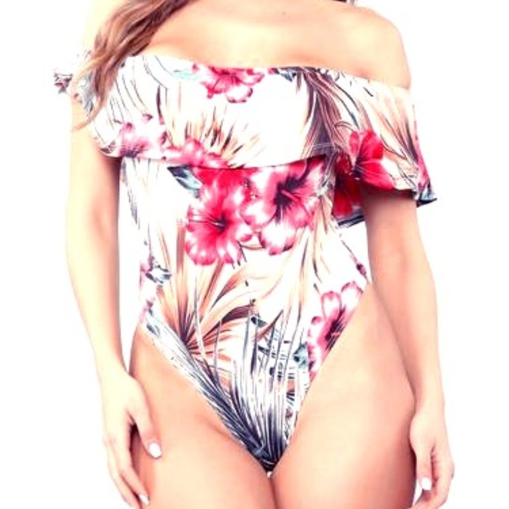 Fashion Nova THONG Floral Bodysuit - XL
